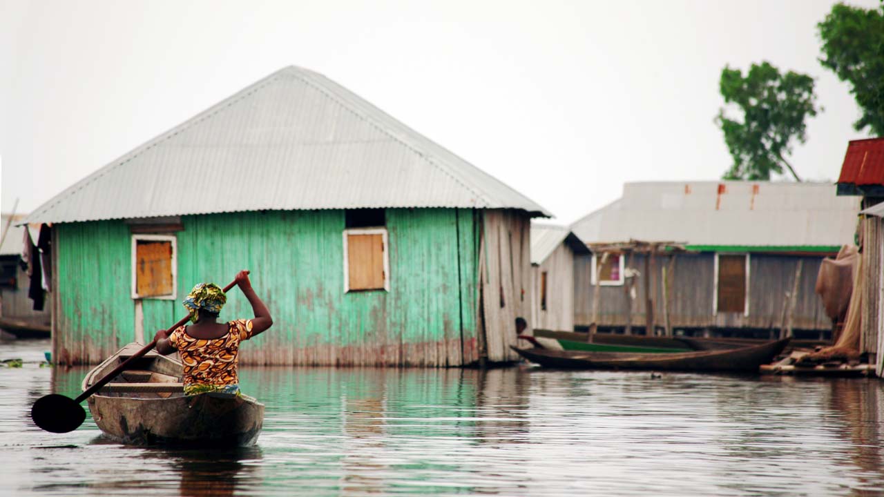 Woman in a canoe