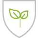 Icon shield with green leaves